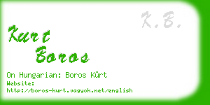 kurt boros business card